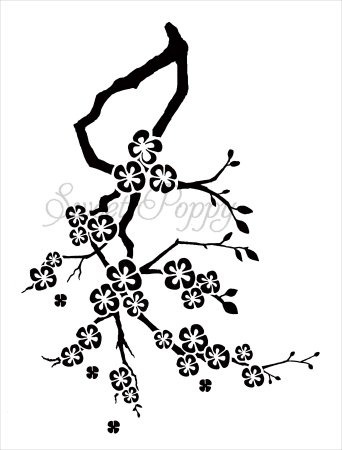 Сакура трафарет для рисования