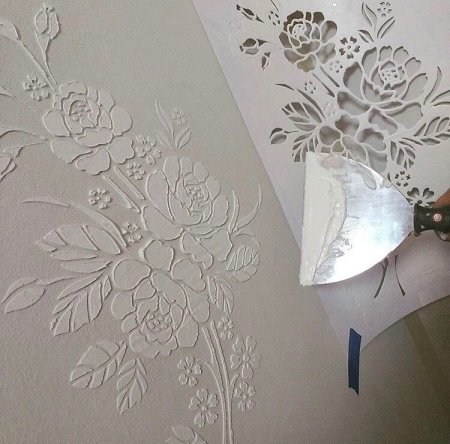 Трафарет для декора стен штукатуркой