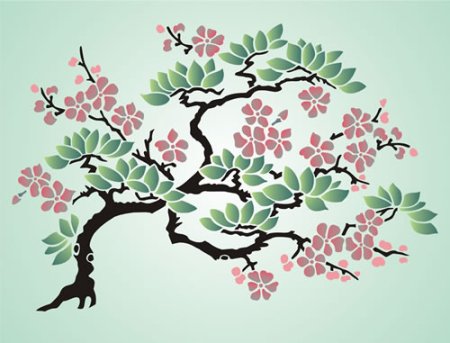 Японский орнамент дерево