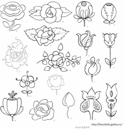 Орнамент цветы простой