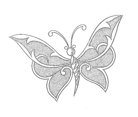 Трафарет бабочки для вышивки