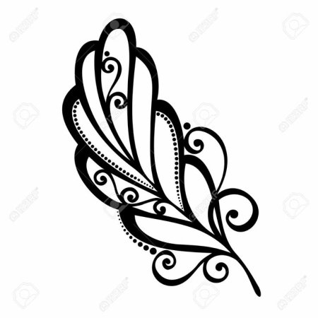 Трафарет узора перо