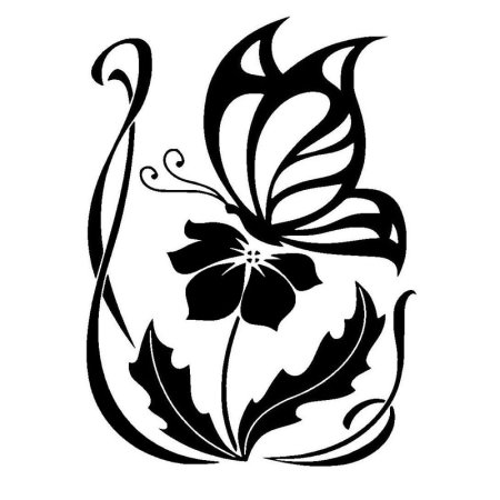 Монохромная вышивка крестом цветы