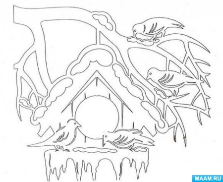 Новогодние трафареты на окна дерево