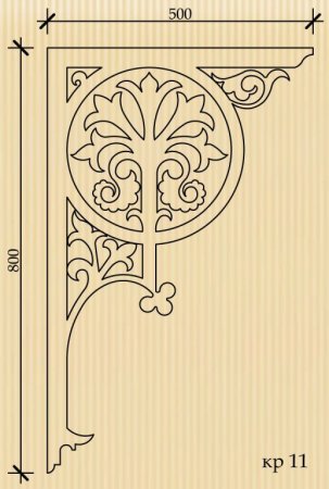 Трафарет резьба по дереву угловая