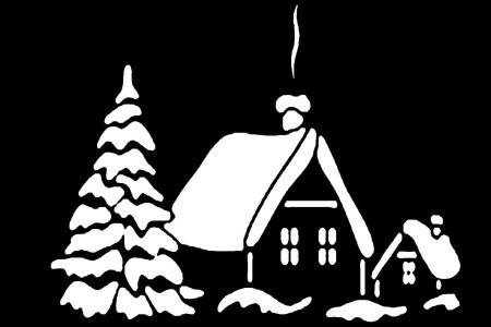 Трафареты на окна домики