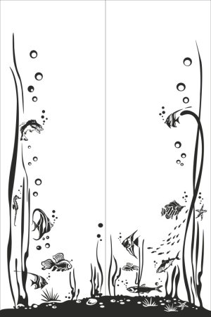 Морская тематика пескоструя на зеркале