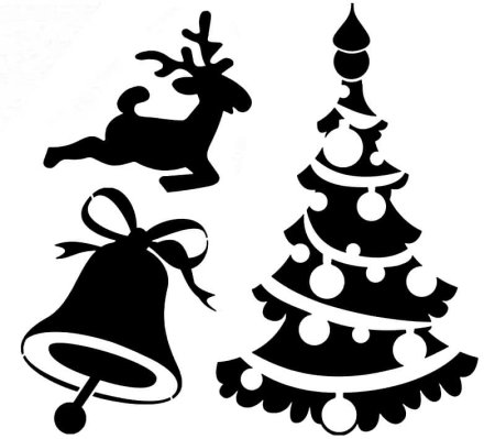 Трафареты на окна на новый год