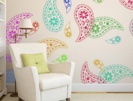 Роспись стен по трафарету