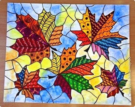 Витраж листья
