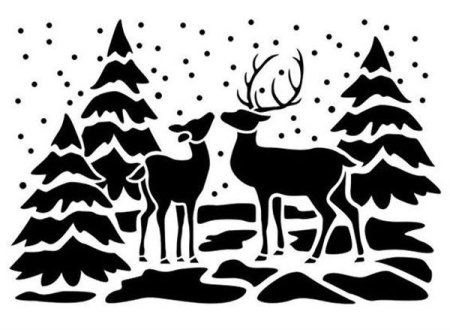 Новогодние силуэты на окна