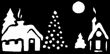 Трафареты на окна домики