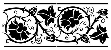 Цветочный орнамент в полосе