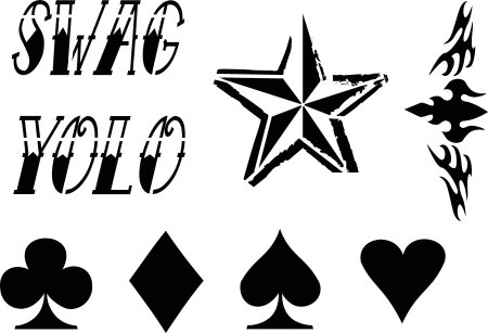 Трафарет временного тату