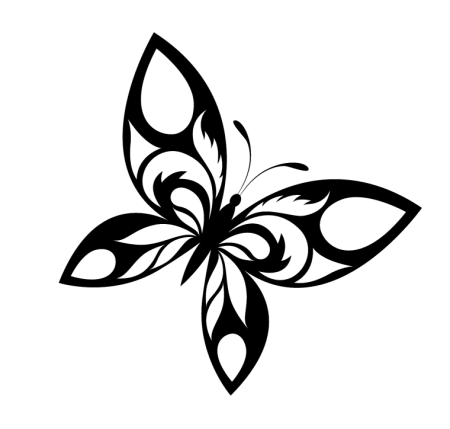 Бабочка трафарет тату