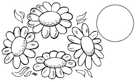 Ромашка шаблон для рисования