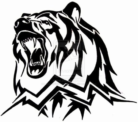 Оскал медведя тату эскиз