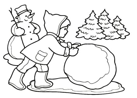 Снеговик раскраска