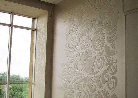 Декоративная штукатурка по трафарету