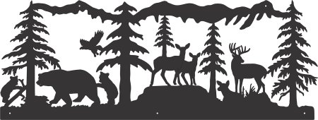 Силуэты животных в лесу