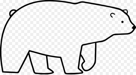 Белый медведь контур