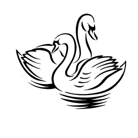 Лебедь трафарет