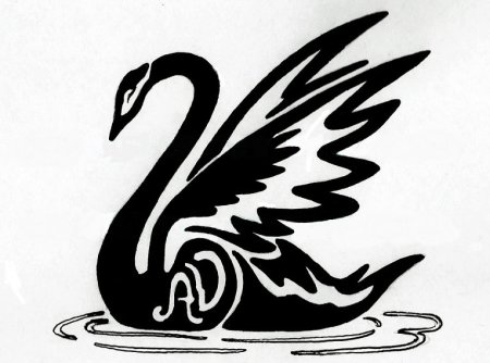 Лебедь трафарет