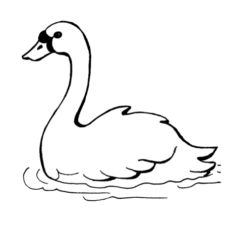 Контур лебедя для аппликации