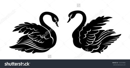 Силуэт лебедя