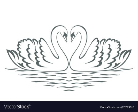 Лебедь раскраска для детей