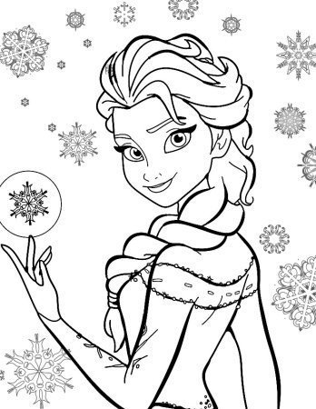 Раскраска Диснеевские принцессы Эльза