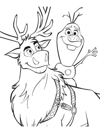 Раскраска Холодное сердце Свен и Кристоф