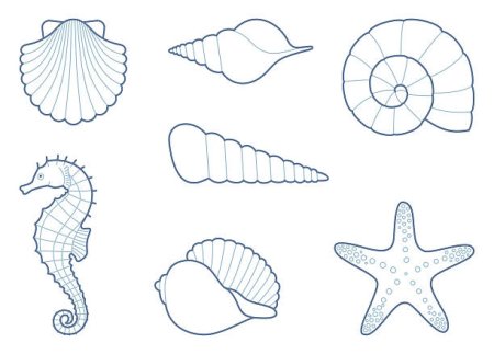 Трафареты морских коньков