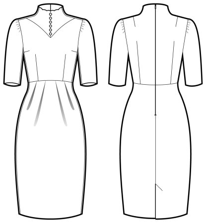 Технический эскиз платья