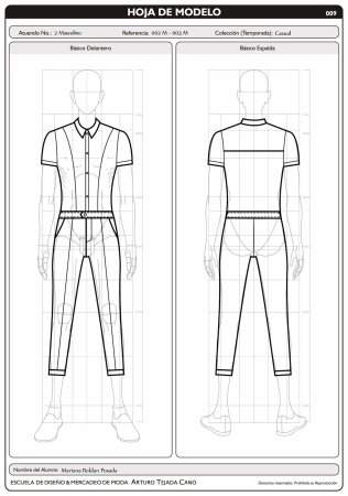Технический рисунок мужской фигуры
