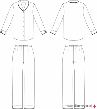 Технический эскиз пижамы