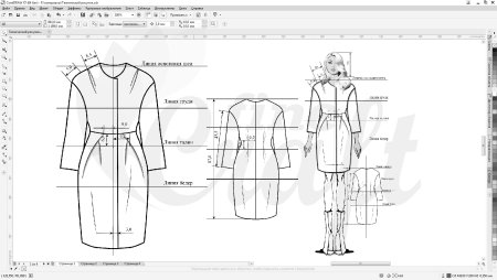 Зарисовки моделей одежды в программе