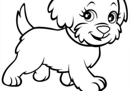 Щенок трафарет для детей