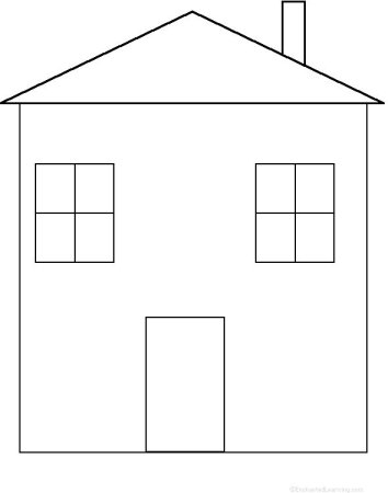 Домик трафарет для детей