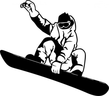 Силуэты сноубордистов