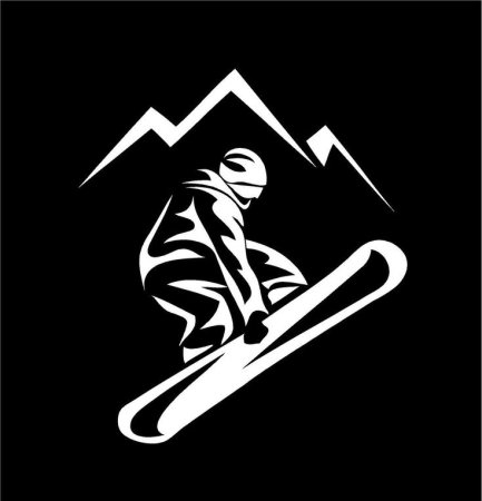 Сноуборд трафарет