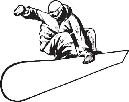 Сноубордист чб