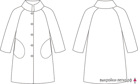 Трафарет пальто для детей