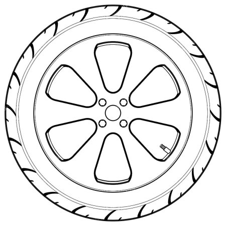 Колесо раскраска для детей