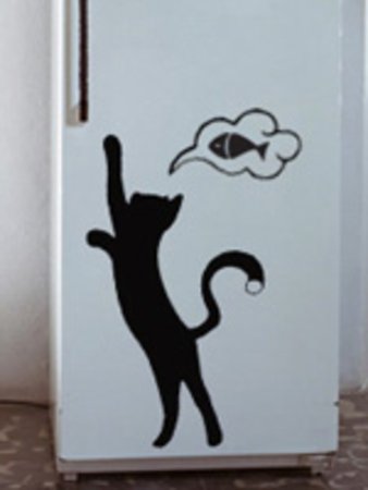 Наклейка на холодильник кот