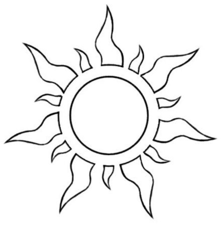 Раскраска солнце с лучами