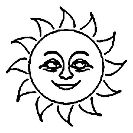 Солнышко раскраска для детей