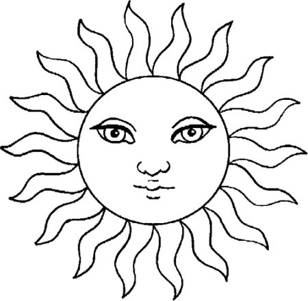 Лицо солнца трафарет