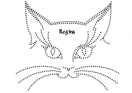 Кошка стразами трафарет