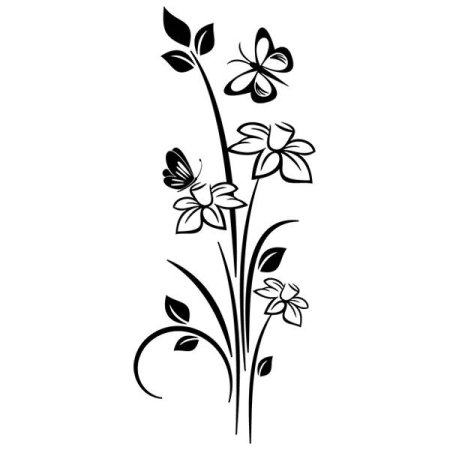 Трафаретные цветы для росписи стен